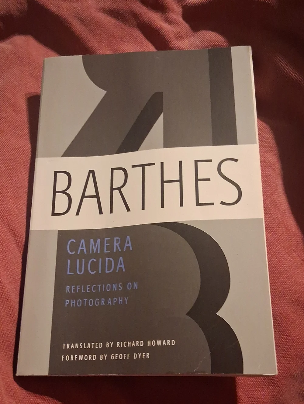 Barthes Camera Lucida Paperback - Gray and Black